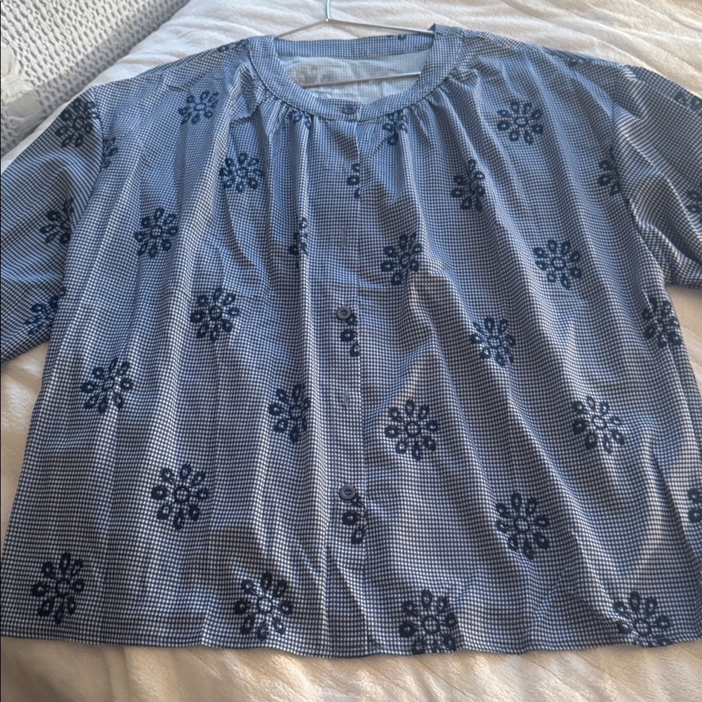 Casual Blue Floral Men's Shirt